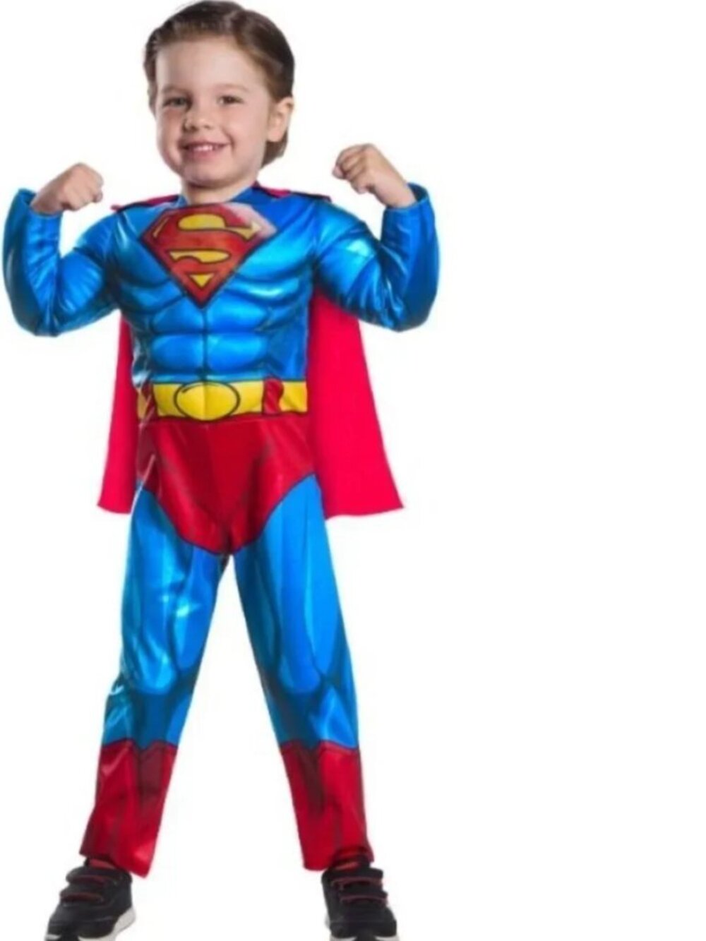 Superman Muscle Halloween Costume 3T/4T Jumpsuit & Cape DC Comics Boys Toddler